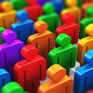 Mulitcoloured people illustration 