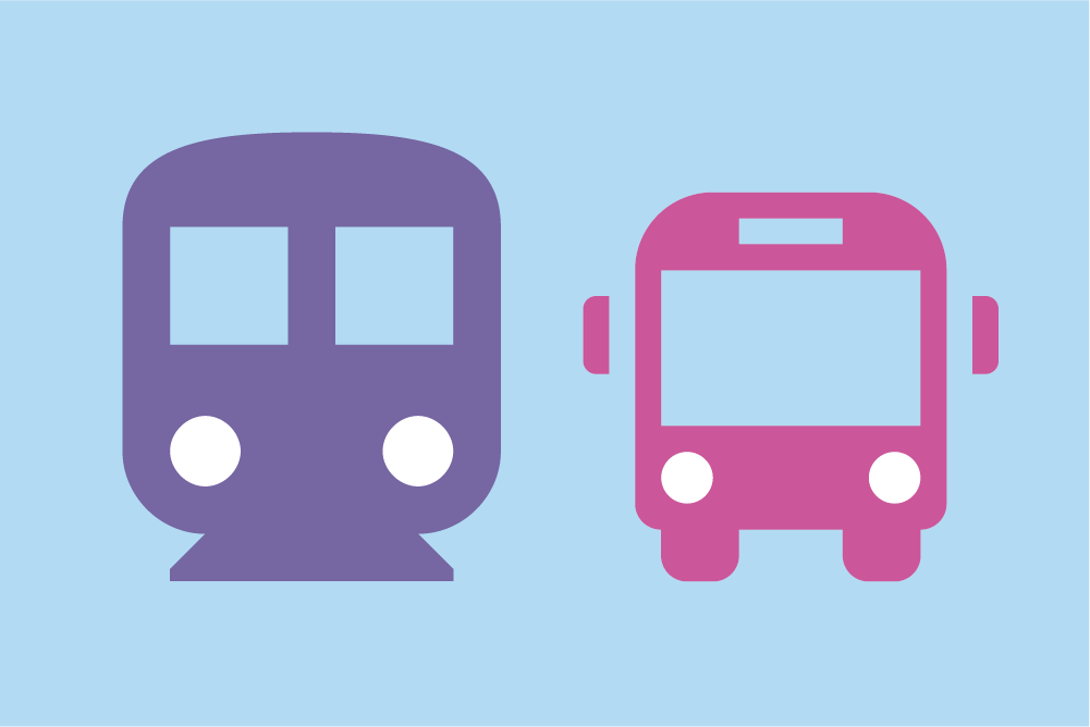 Icon of bus and train