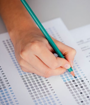Person undertaking a test