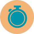 Icon of stopwatch with face full 