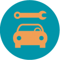 Icon of car with spanner