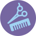 Icon of hairdresser scissors and comb