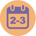 Icon of calendar with numbers 2-3