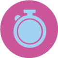 Icon of a stopwatch with full face 