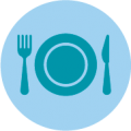 Icon of a plate with a knife and fork