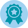 Icon of a rosette badge