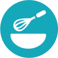 Icon of a bowl and whisk