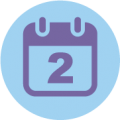 Icon of calendar with 2 in it