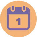 Icon of a calendar with number 1