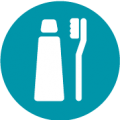 Icon of toothpaste and toothbrush
