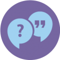 Icon speech bubbles with question mark and speech quotation
