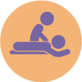 Icon of person being massaged 