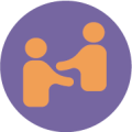 Icon of two people meeting