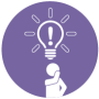 Graphic of person thinking with lightbulb and exclamation mark