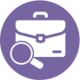 Graphic of a briefcase and magnifying glass